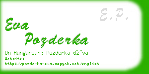 eva pozderka business card